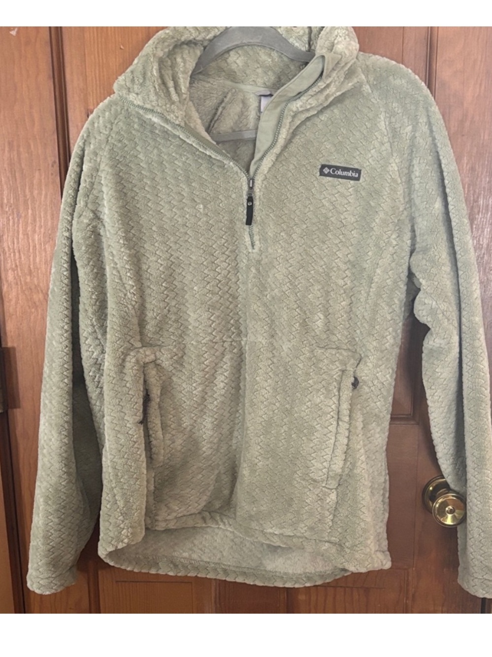 NWOT Columbia Fire Side II Sherpa Half Zip Fleece Jacket Large Sage Green